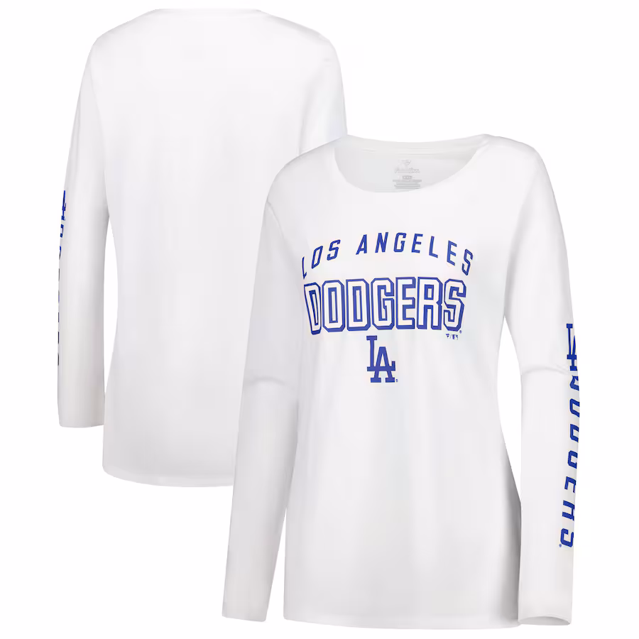 Women's Los Angeles Dodgers Fanatics White Team Long Sleeve T-Shirt - SUjersey01