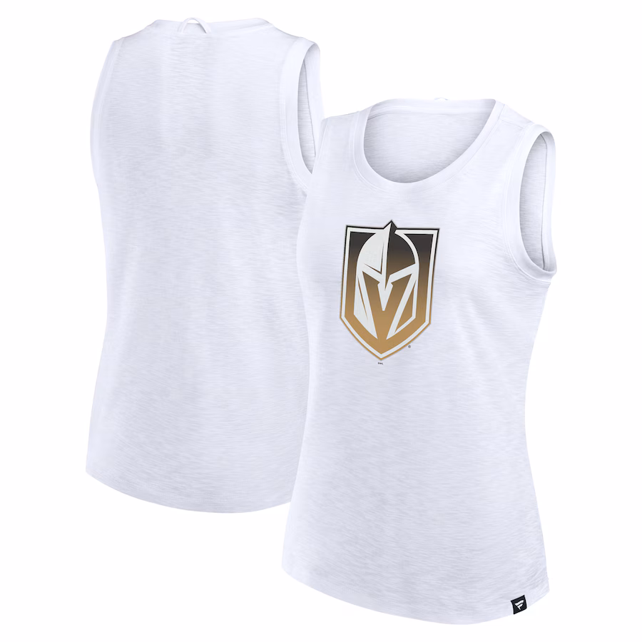 Women's Vegas Golden Knights Fanatics White Slub Tank Top - SUjersey01