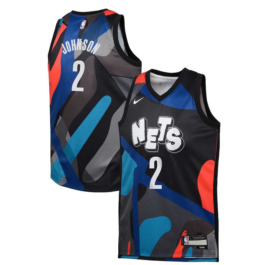 Youth Brooklyn Nets Cameron Johnson Nike Black  Swingman Replica Jersey - City Edition - SUjersey01
