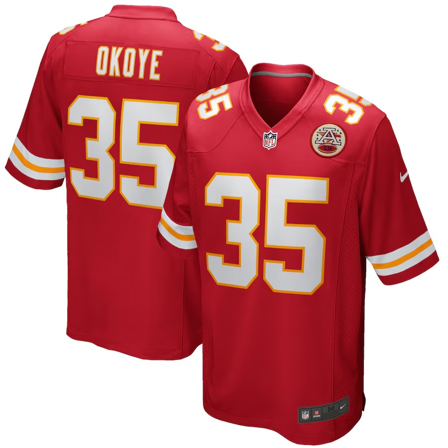 Men's Kansas City Chiefs Christian Okoye Nike Red Game Retired Player Jersey - SUjersey01