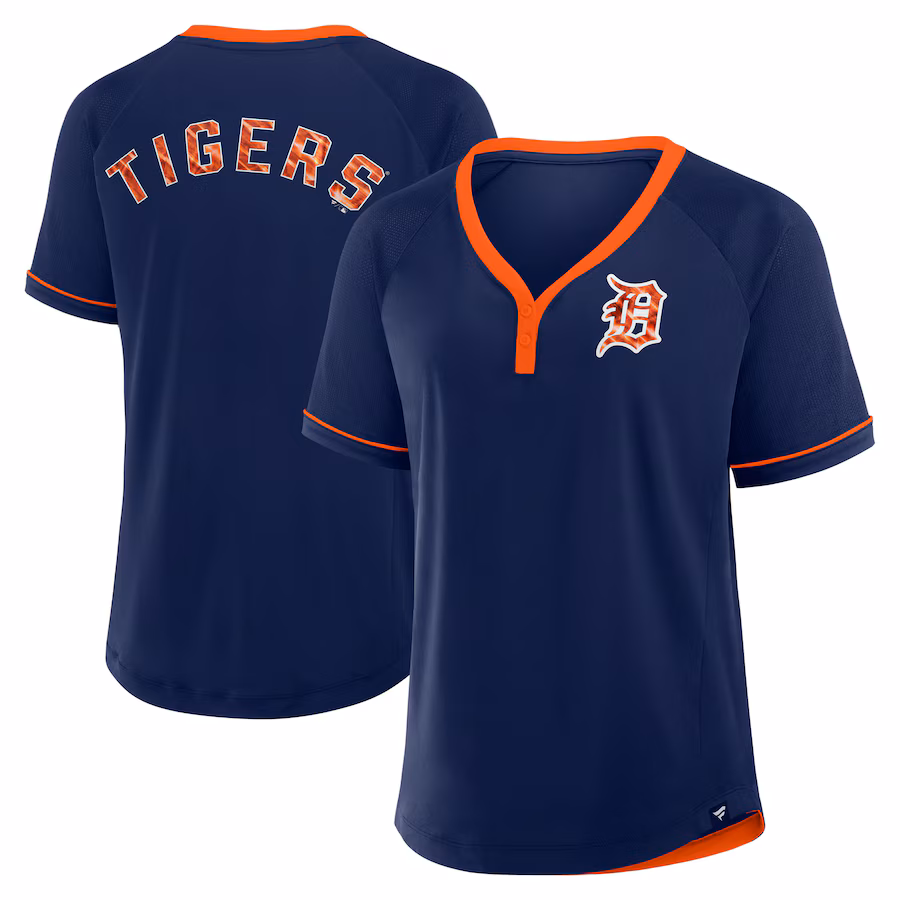 Women's Detroit Tigers Fanatics Navy Cooperstown Collection League Diva V-Neck T-Shirt - SUjersey01