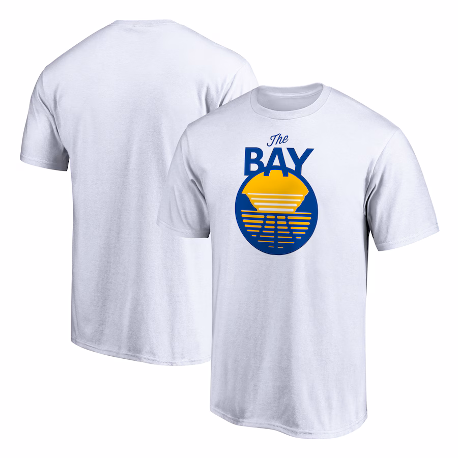 Men's Golden State Warriors White The Bay Logo T-Shirt - SUjersey01