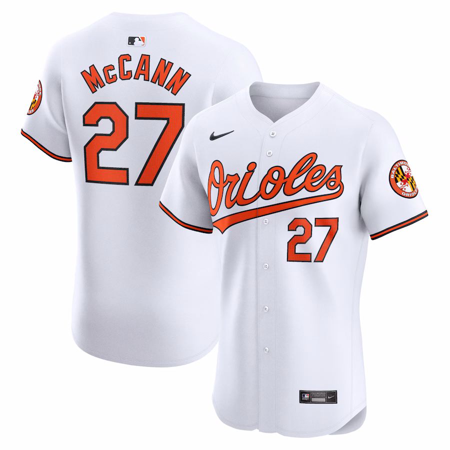 Men's Baltimore Orioles James McCann Nike White Home Elite Player Jersey - SUjersey01