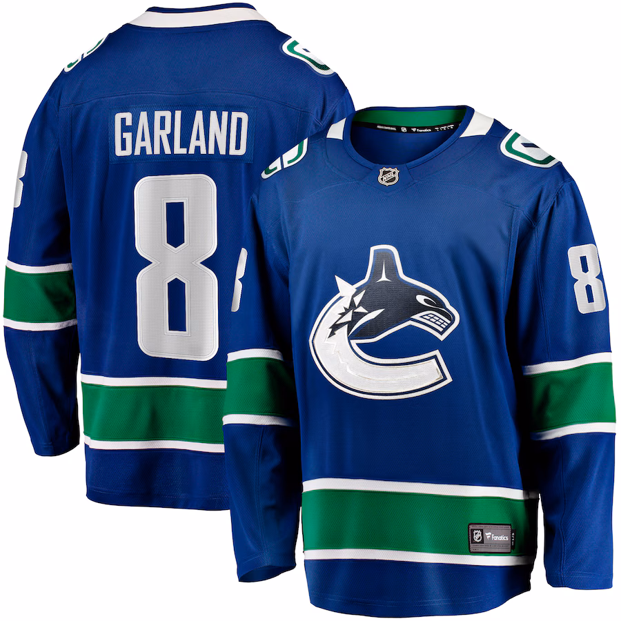 Men's Vancouver Canucks Conor Garland Fanatics Blue Home Breakaway Jersey - SUjersey01