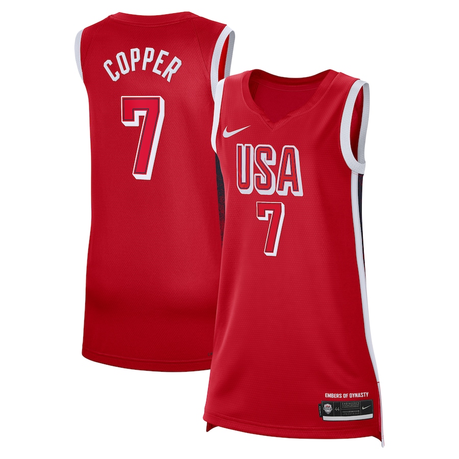 Unisex Women's USA Basketball Kahleah Copper Nike Red 2024 Swingman Player Jersey - SUjersey01