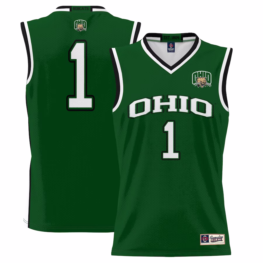 #1  Ohio Bobcats GameDay Greats  Lightweight Basketball Jersey - Green - SUjersey01
