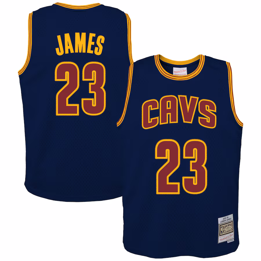 Youth Cleveland Cavaliers LeBron James Mitchell & Ness Navy 2015/16 Hardwood Classics Swingman Jersey - SUjersey01