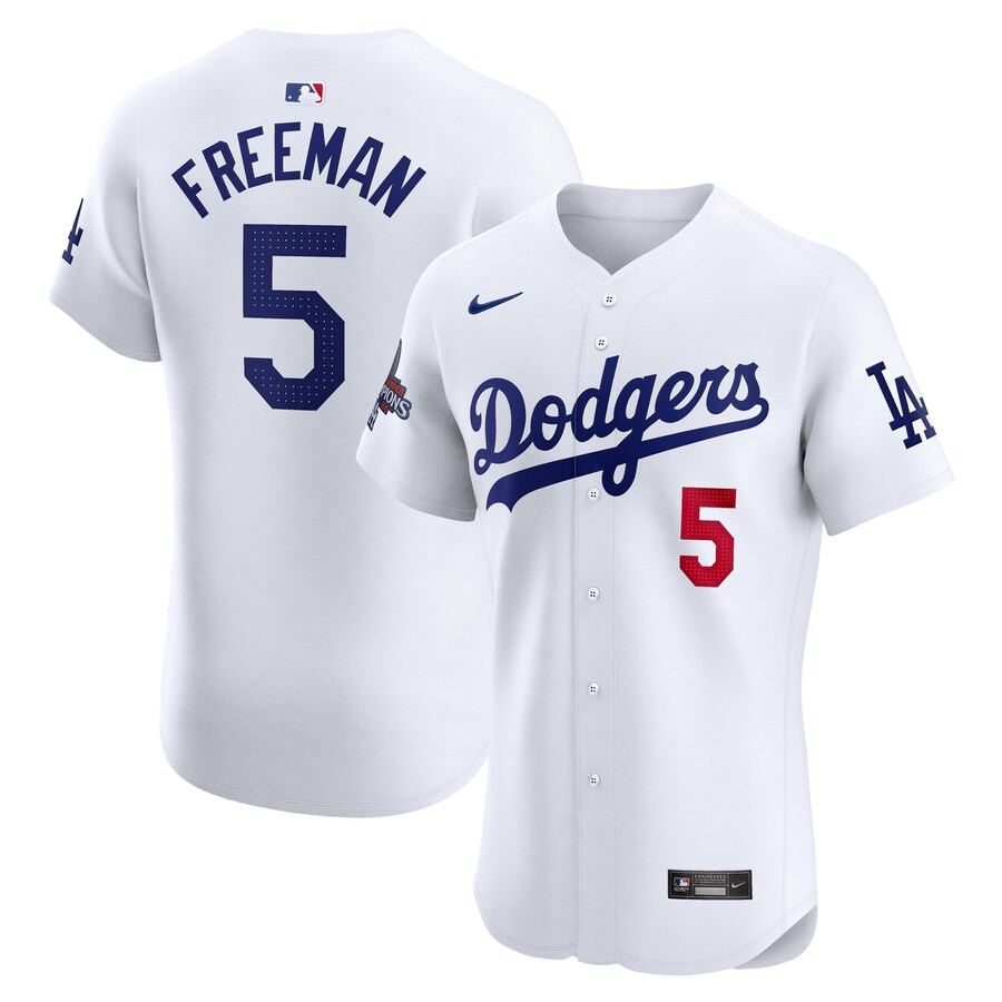 Men's Los Angeles Dodgers Freddie Freeman Nike White 2024 World Series Champions Home Elite Player Jersey - SUjersey01