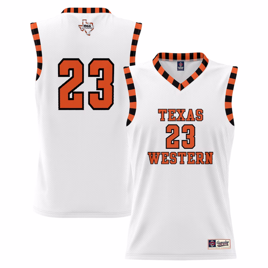 UTEP Miners GameDay Greats Throwback Basketball Jersey - White - SUjersey01