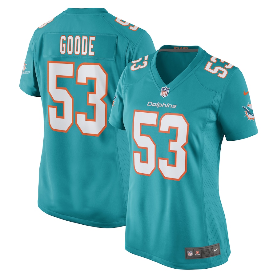 Women's Miami Dolphins Cameron Goode Nike Aqua Game Player Jersey - SUjersey01