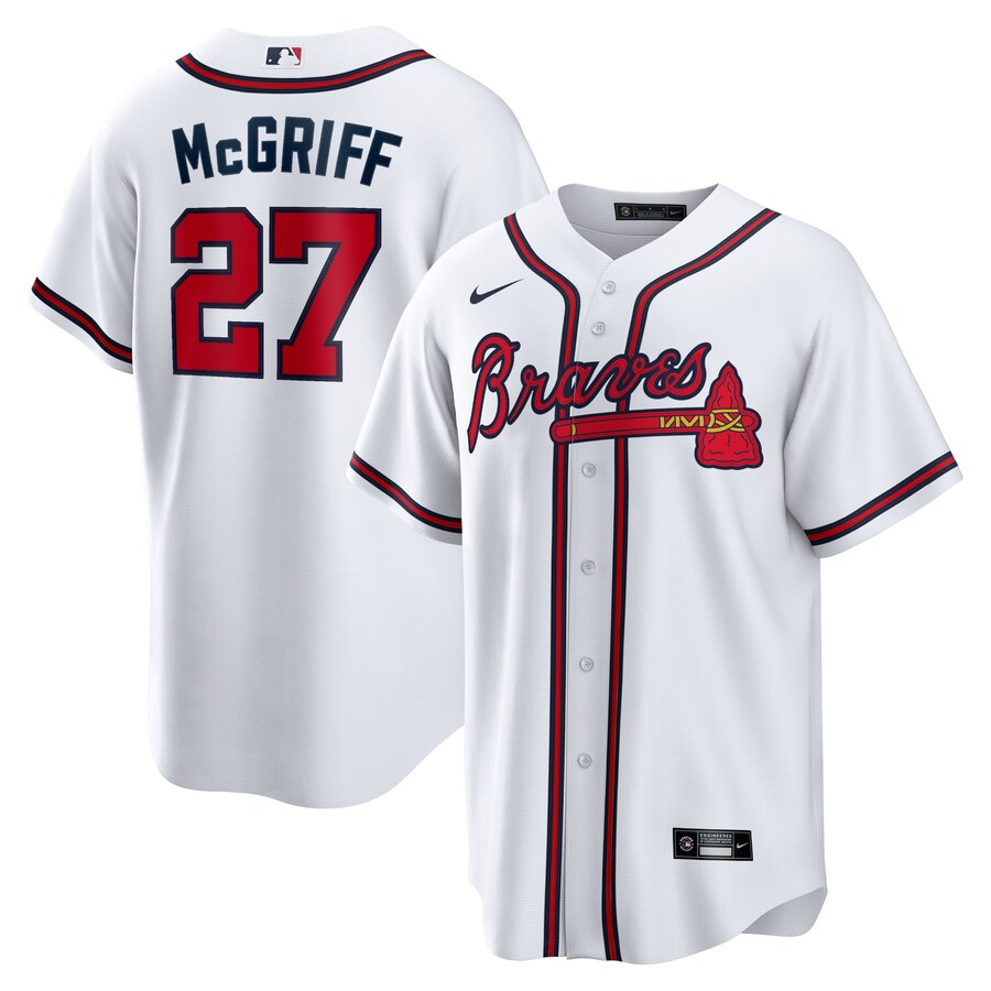 Men's Atlanta Braves Fred McGriff Nike White 2023 Hall of Fame Inline Replica Jersey - SUjersey01