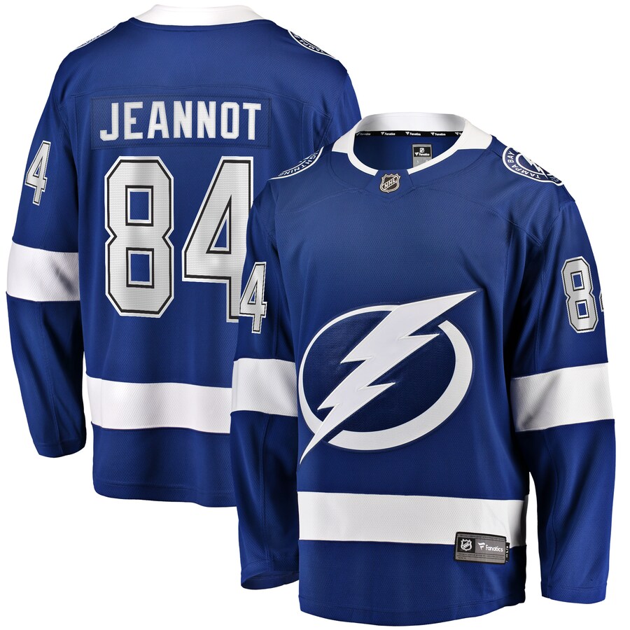 Men's Tampa Bay Lightning Tanner Jeannot Fanatics Branded Blue Home Breakaway Jersey - SUjersey01