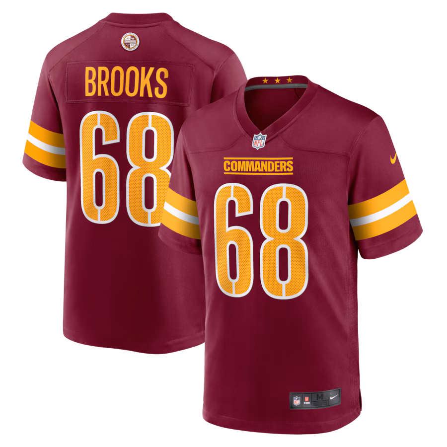 Men's Washington Commanders Curtis Brooks Nike Burgundy  Game Jersey - SUjersey01