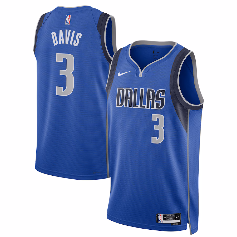 Unisex Dallas Mavericks Anthony Davis Nike Blue Swingman Player Jersey - Icon Edition - SUjersey01