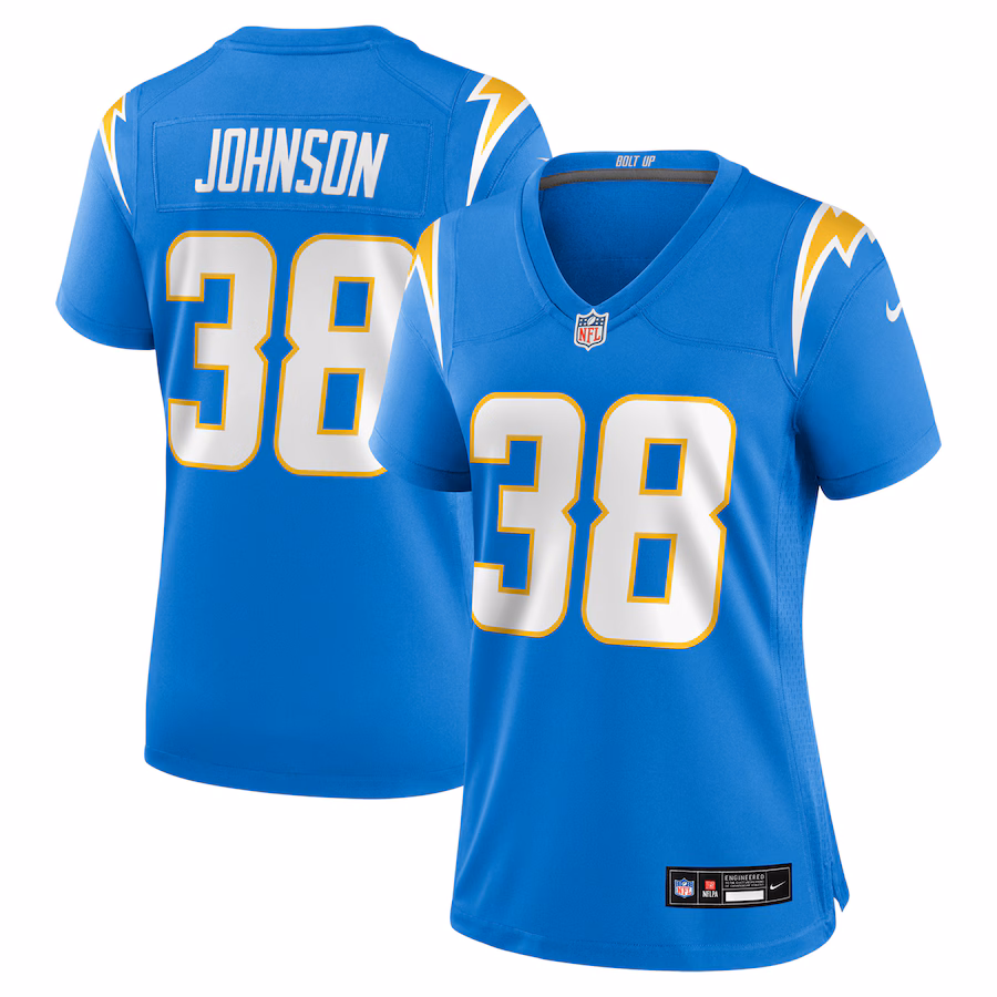 Women's Los Angeles Chargers Emany Johnson Nike Powder Blue Team Game Jersey - SUjersey01