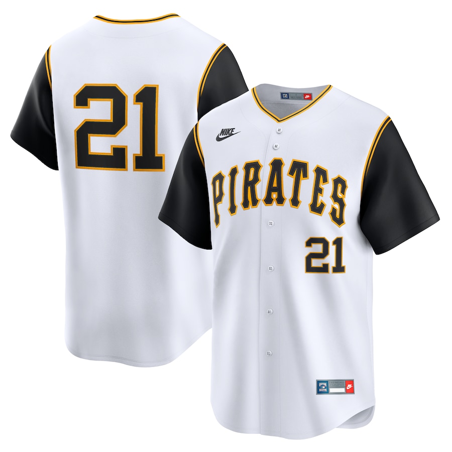 Men's Pittsburgh Pirates Roberto Clemente Nike White Cooperstown Collection Limited Jersey - SUjersey01
