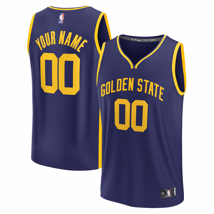 Youth Golden State Warriors  Fanatics Navy Fast Break Replica Custom Jersey - Statement Edition - SUjersey01