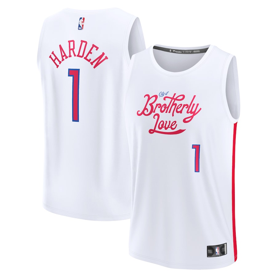 Youth Philadelphia 76ers James Harden Fanatics White Fastbreak Jersey - City Edition - SUjersey01