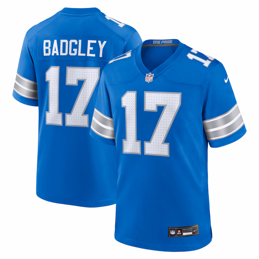 Men's Detroit Lions Michael Badgley Nike Blue Team Game Jersey - SUjersey01