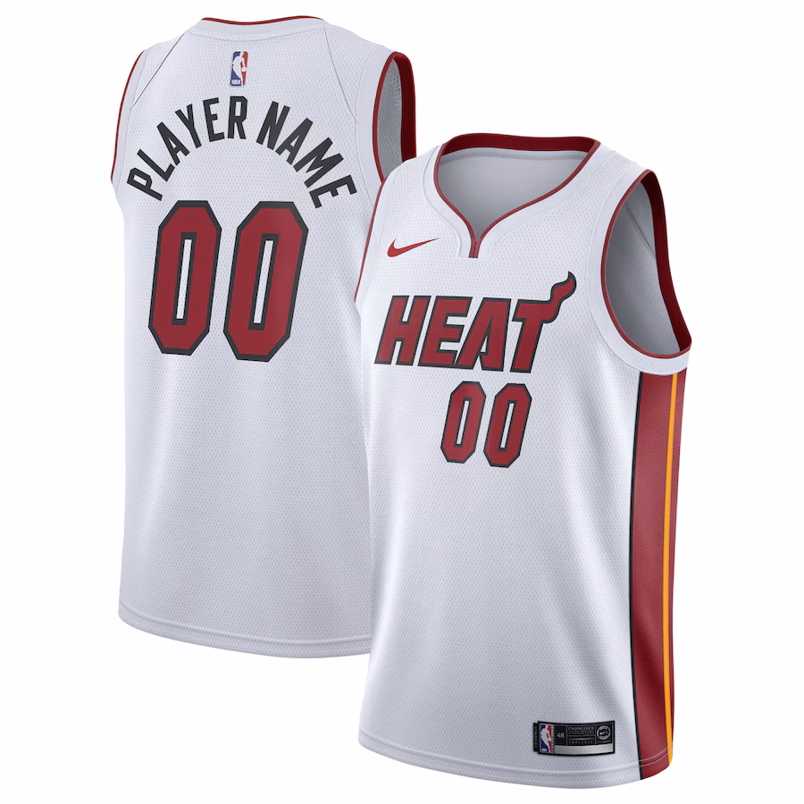 Men's Miami Heat Nike White 2020/21 Swingman Custom Jersey - Association Edition - SUjersey01