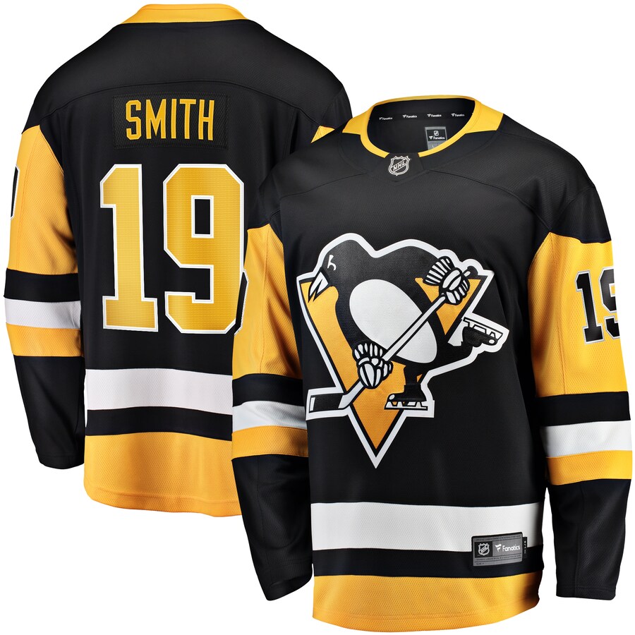 Men's Pittsburgh Penguins Reilly Smith Fanatics Branded Black Home Breakaway Jersey - SUjersey01