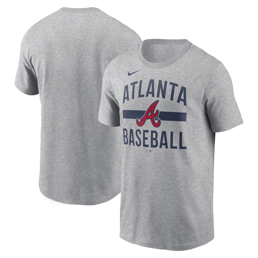 Men's Atlanta Braves Nike Heather Gray Arched T-Shirt - SUjersey01