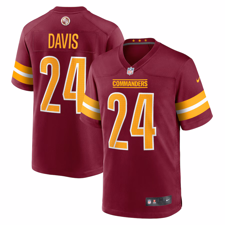 Men's Washington Commanders Michael Davis Nike Burgundy Game Jersey - SUjersey01
