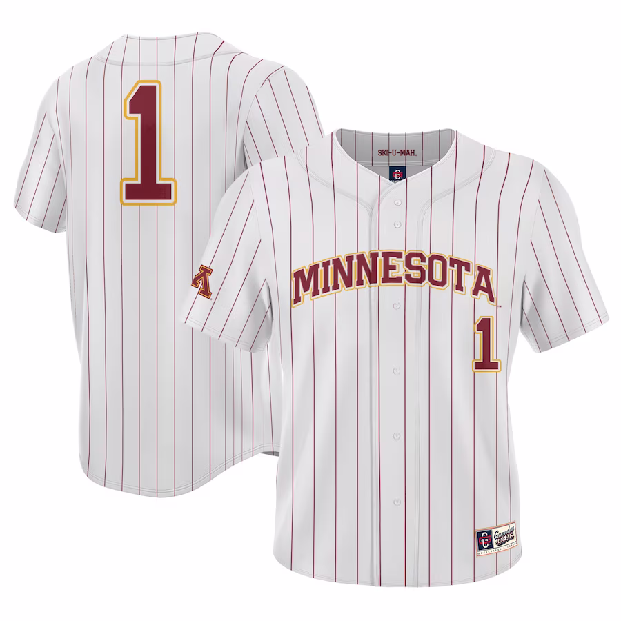 #1 Minnesota Golden Gophers GameDay Greats Youth Lightweight Baseball Jersey - White - SUjersey01