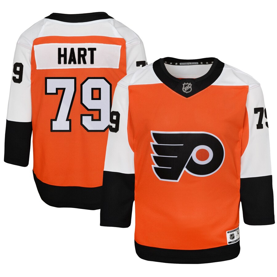 Youth Philadelphia Flyers Carter Hart Burnt Orange Home Premier Player Jersey - SUjersey01