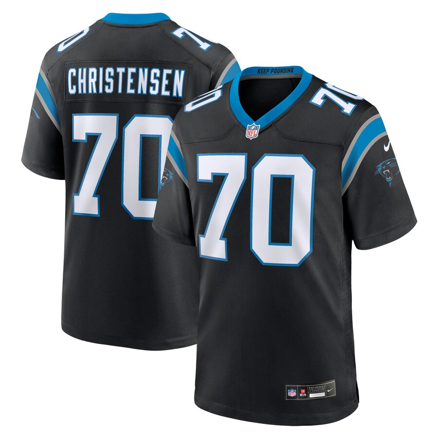 Men's Carolina Panthers Brady Christensen Nike Black Team Game Jersey - SUjersey01