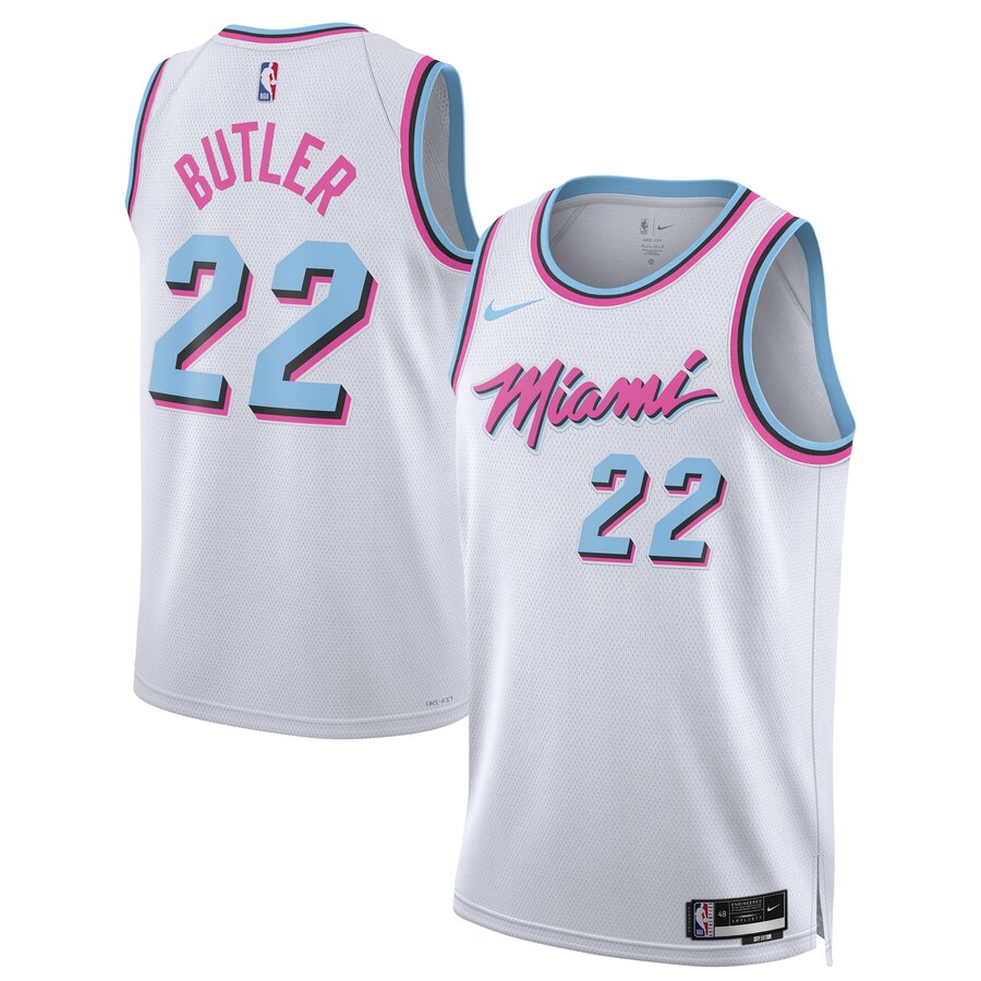 Unisex Miami Heat Jimmy Butler Nike White 2024/25 Swingman Player Jersey - City Edition - SUjersey01