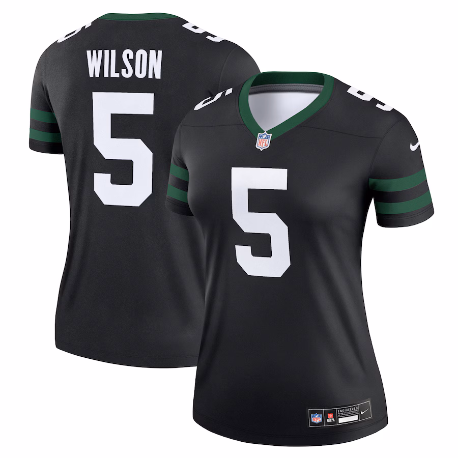 Women's New York Jets Garrett Wilson Nike Legacy Black Alternate Legend Jersey - SUjersey01