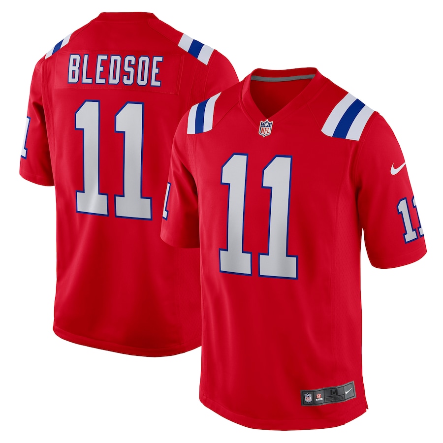 Men's New England Patriots Drew Bledsoe Nike Red Retired Player Alternate Game Jersey - SUjersey01