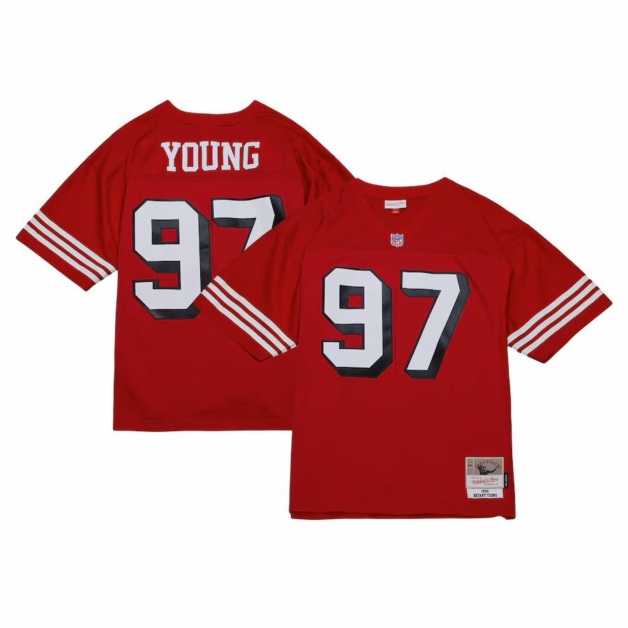 Men's San Francisco 49ers Bryant Young Mitchell & Ness Scarlet Legacy Replica Jersey - SUjersey01