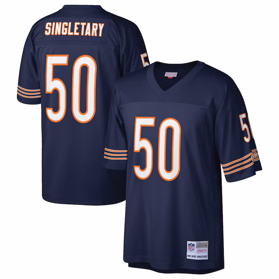 Men's Chicago Bears Mike Singletary Mitchell & Ness Navy Retired Player Legacy Replica Jersey - SUjersey01
