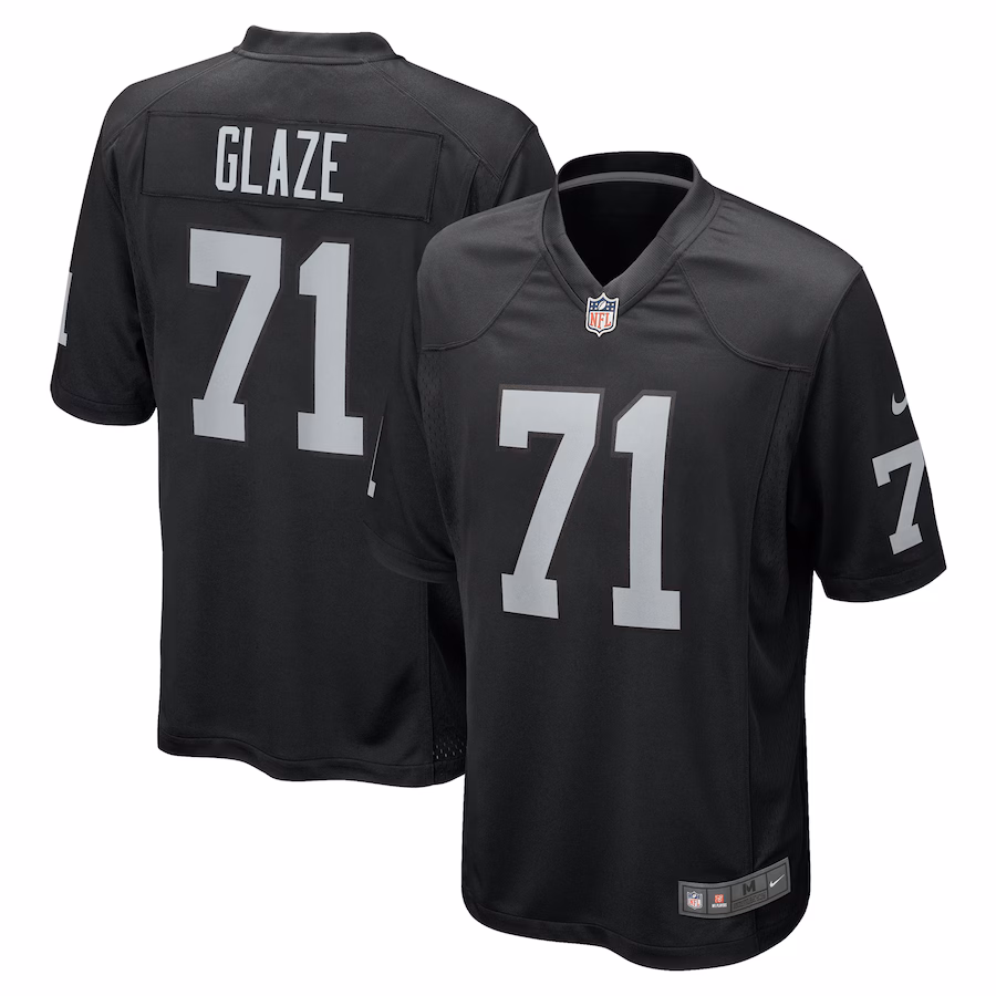 Men's Las Vegas Raiders DJ Glaze Nike Black Team Game Jersey - SUjersey01