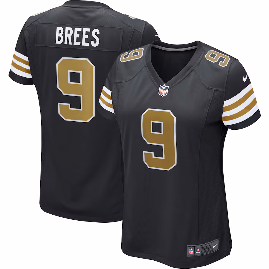 Women's Drew Brees New Orleans Saints Nike Black Alternate Game Jersey - SUjersey01