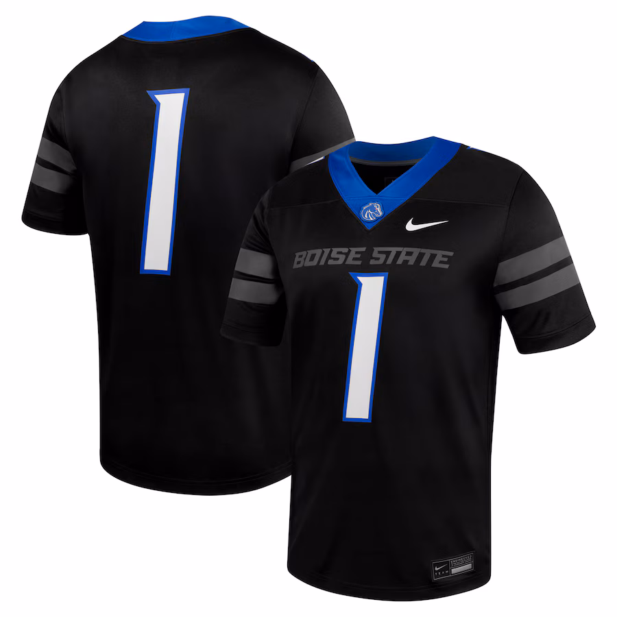 Men's Nike #1 Black Boise State Broncos Untouchable Football Jersey - SUjersey01