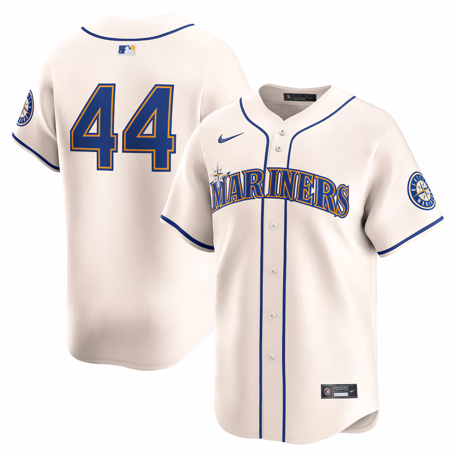 Men's Seattle Mariners Julio Rodriguez Nike Cream Alternate Limited - SUjersey01