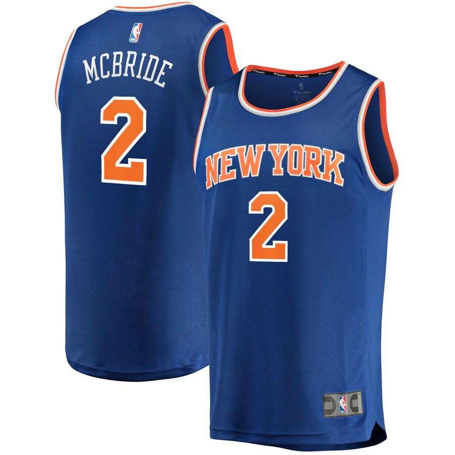 Men's New York Knicks Miles McBride Fanatics Blue Fast Break Replica Jersey - Icon Edition - SUjersey01