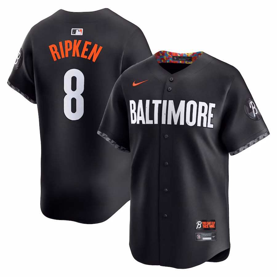 Men's Baltimore Orioles Cal Ripken Jr. Nike Black City Connect Retired Player Jersey - SUjersey01