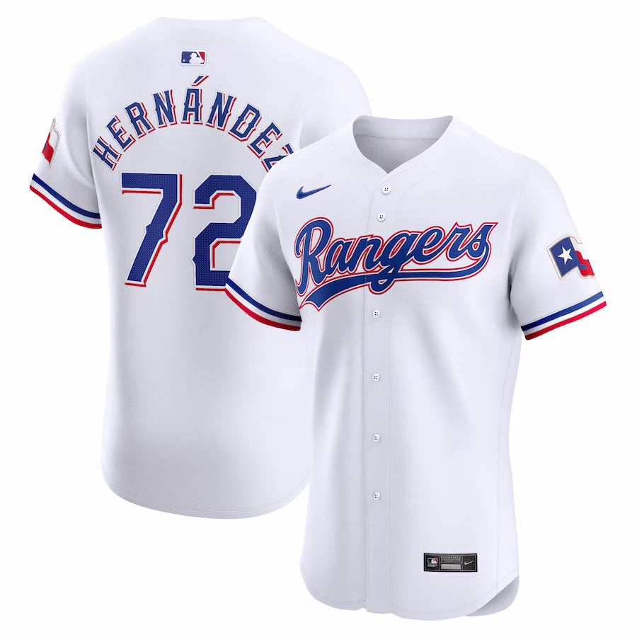 Men's Texas Rangers Jonathan Hernández Nike White Home Elite Player Jersey - SUjersey01
