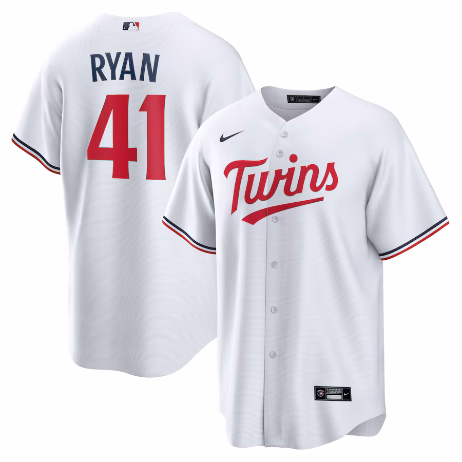 Minnesota Twins Joe Ryan Nike White Home Replica Player Jersey - SUjersey01