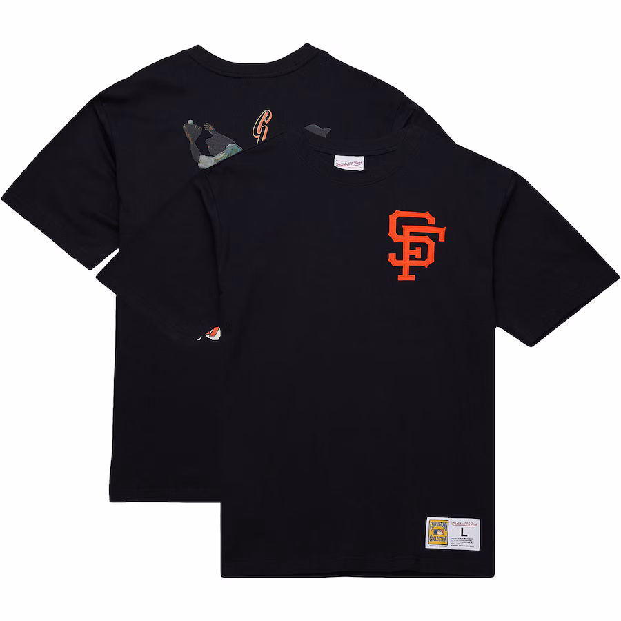 Men's San Francisco Giants Willie Mays Mitchell & Ness Black Legends Collection Vintage Logo T-Shirt - SUjersey01