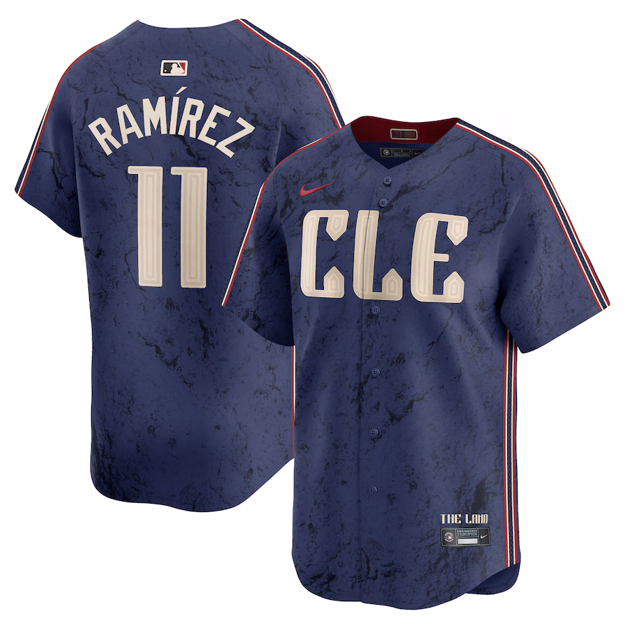 Men's Cleveland Guardians José Ramírez Nike Navy 2024 City Connect Limited Jersey - SUjersey01