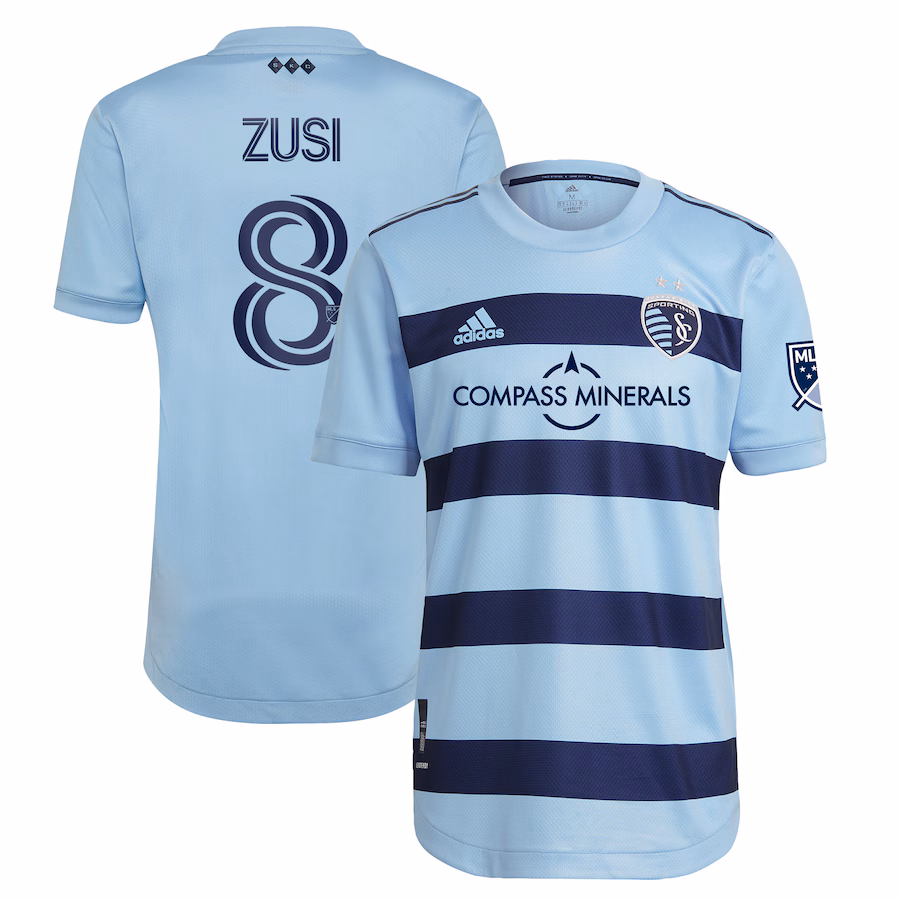 Men's Sporting Kansas City Graham Zusi adidas Light Blue 2021 Primary Team Authentic Player Jersey - SUjersey01