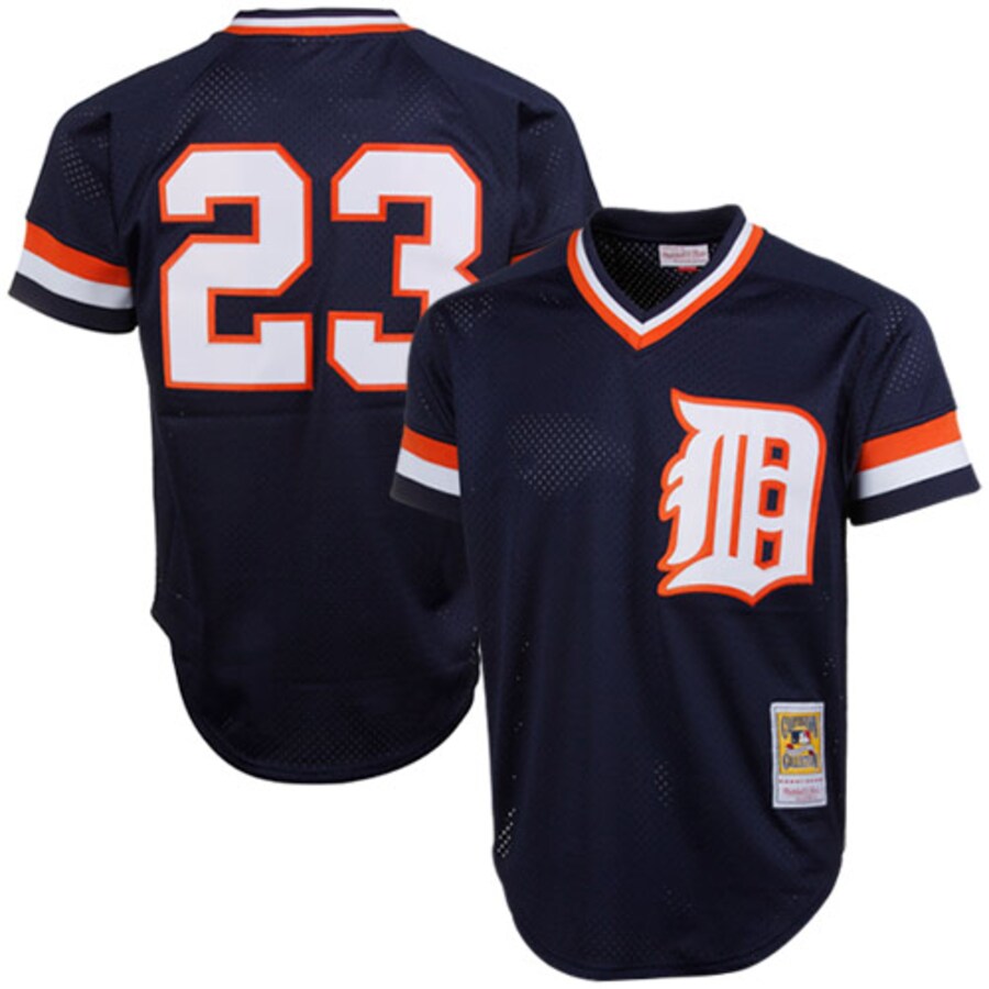 Men's Detroit Tigers Kirk Gibson Mitchell & Ness Navy 1984 Authentic Cooperstown Collection Mesh Batting Practice Jersey - SUjersey01