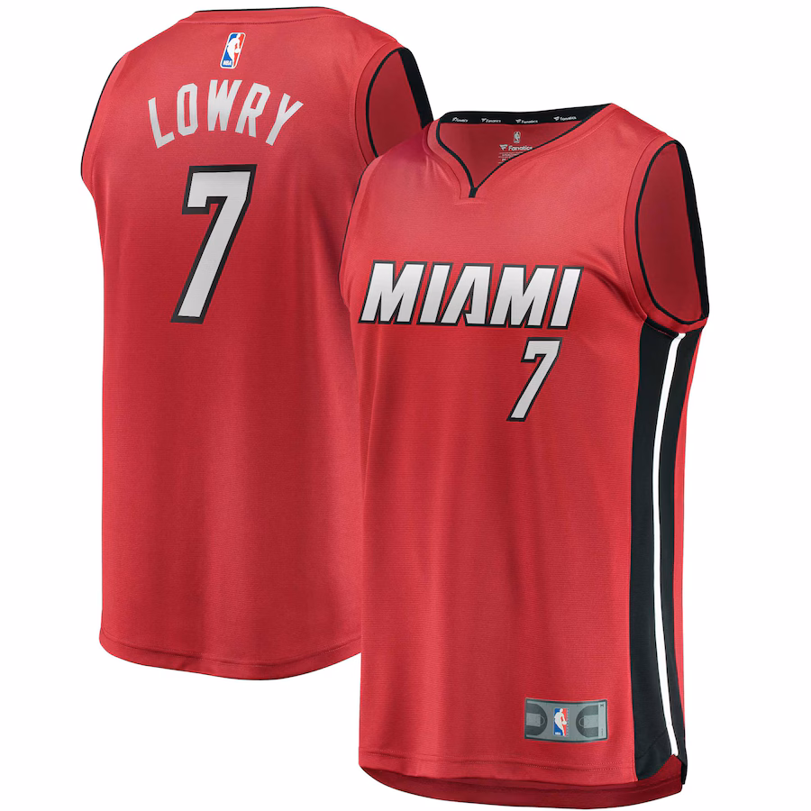 Men's Miami Heat Kyle Lowry Fanatics Red Fast Break Replica Player Jersey - Statement Edition - SUjersey01