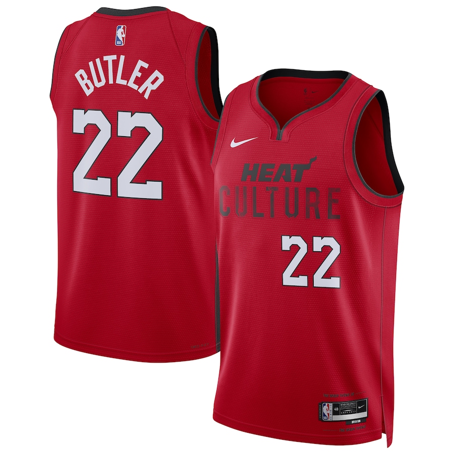 Unisex Miami Heat Jimmy Butler Nike Red 2024/25 Swingman Player Jersey - City Edition - SUjersey01