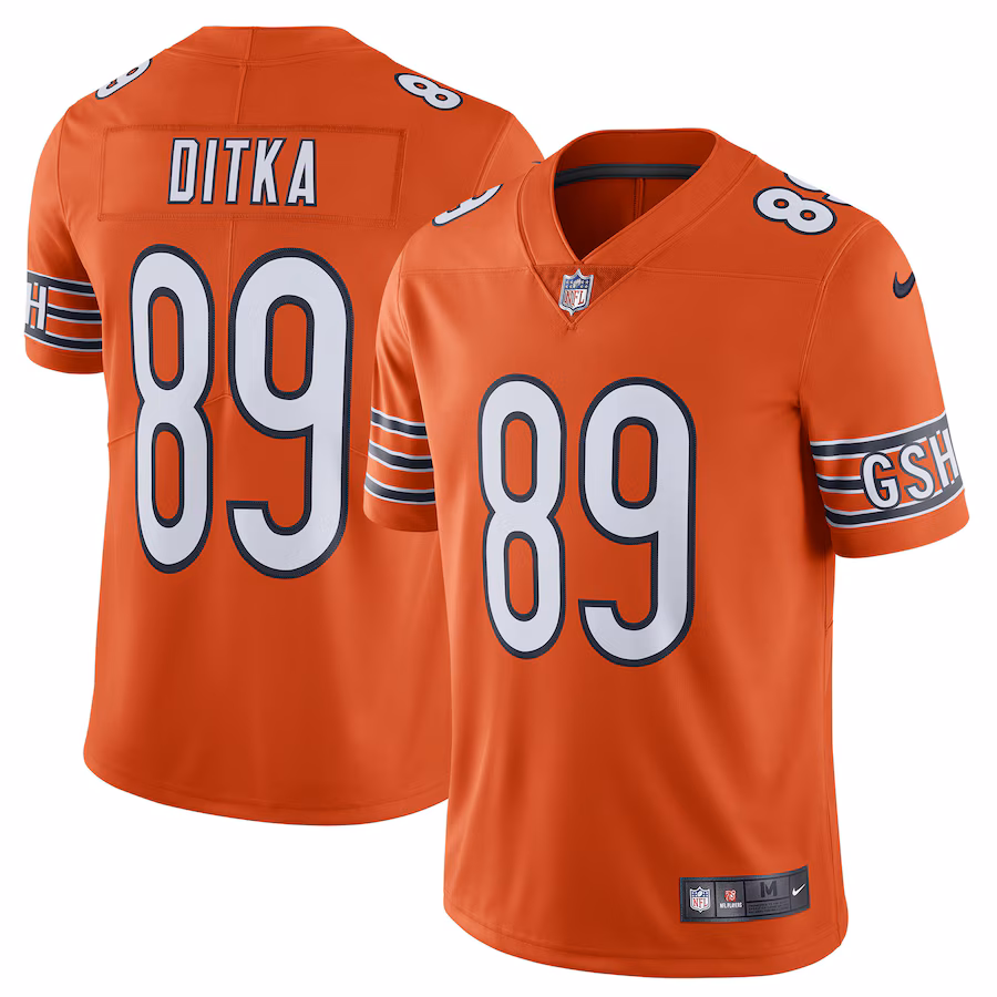 Men's Chicago Bears Mike Ditka Nike Orange Alternate Vapor Untouchable Limited Retired Player Jersey - SUjersey01